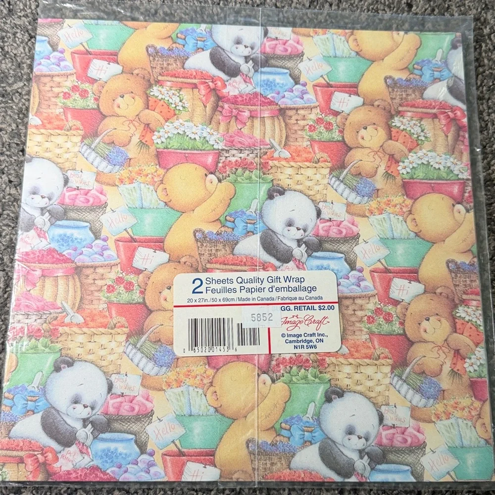 5/$25 VINTAGE Wrapping Paper Teddy Bears @ the Market